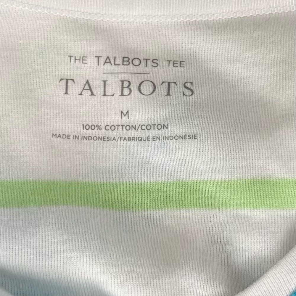 Talbots V-Neck Tee Short Sleeve Stripes Size M - Picture 7 of 10